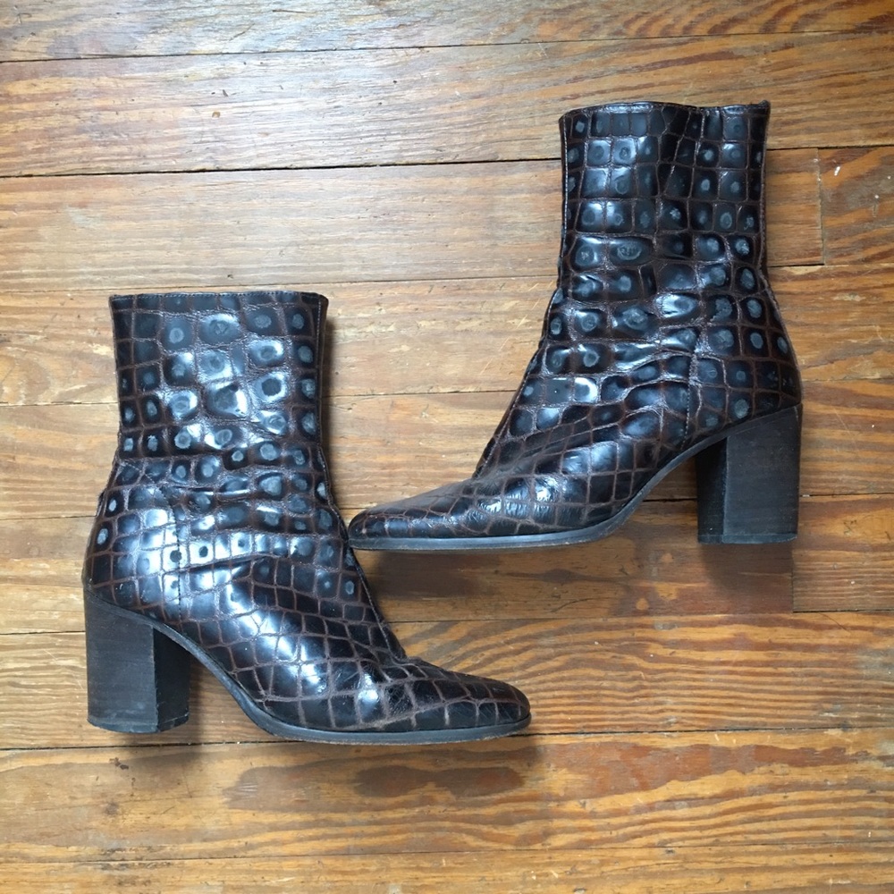 Genuine Croc Leather 90s boots
